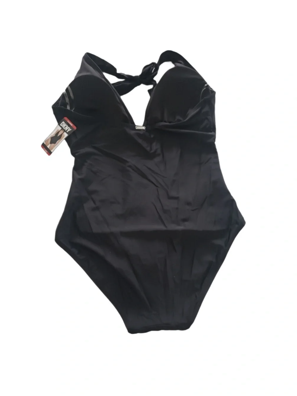 NWT DKNY Halter One Piece Swimsuit - Black - Size XL/US 16 - Picture 6 of 10